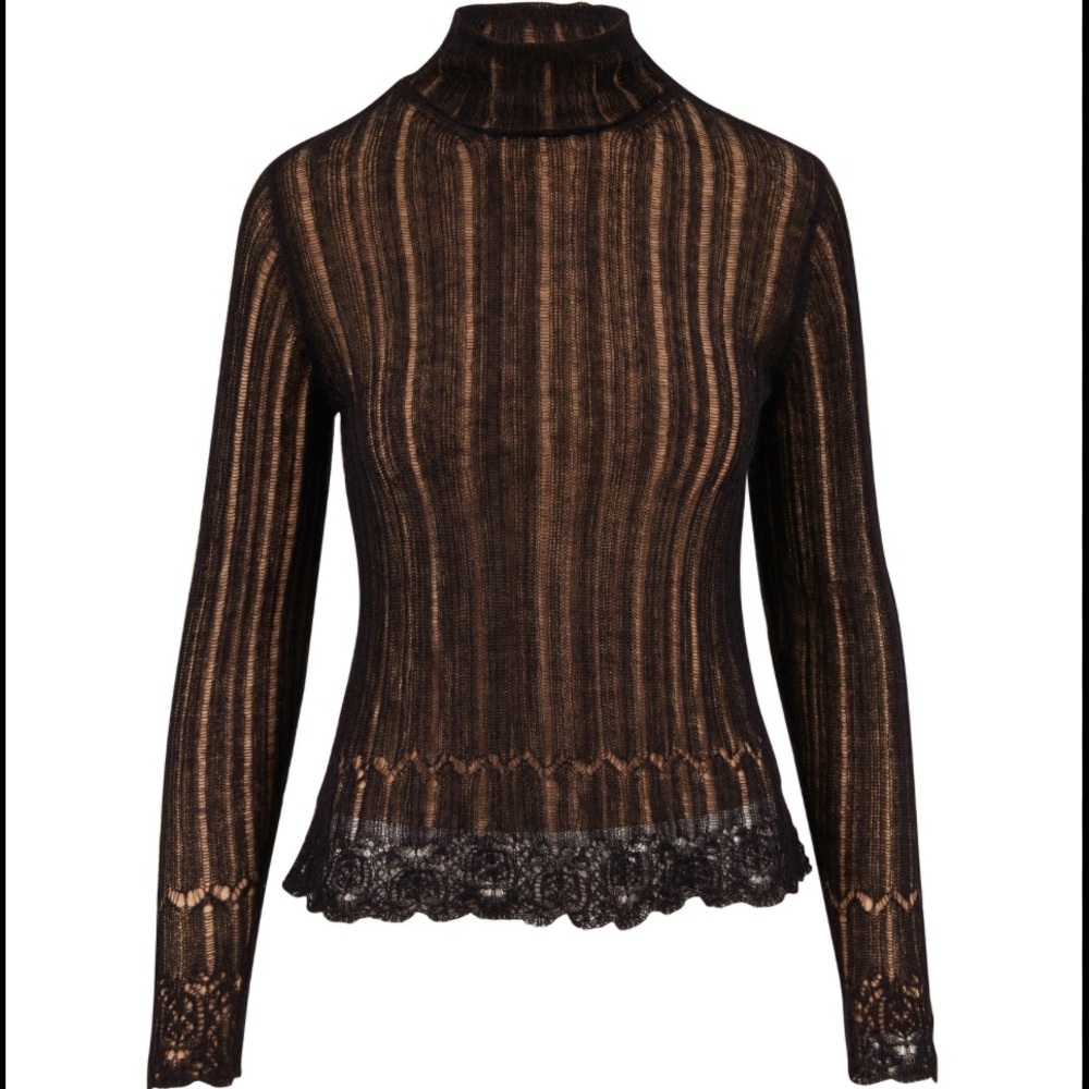 MATCHING SET: Vince Ladder Stitch Cotton & Mohair Blend Turtleneck Sweater